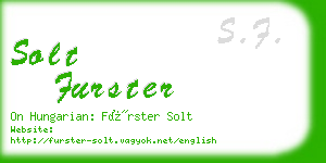 solt furster business card